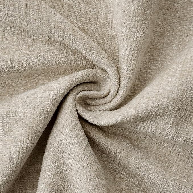 MIULEE Decorative Couch Throw Pillow Covers 20x20 Inch Light Taupe 2 Pack | Neutral Farmhouse Pillow Covers with Stitched Edge, Soft Chenille Cushion Cases, for Sofa Bed Living Room Home Decor