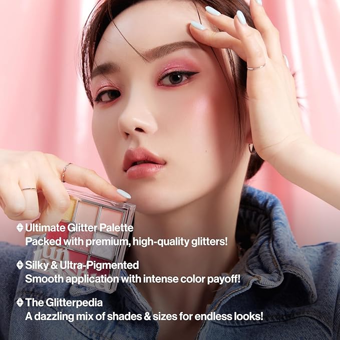 UNLEASHIA Glitterpedia Eye Shadow |Palette|Eye Makeup|Point Makeup Vegan|Cosmetics|Korean Cosmetics|Daily|matte|glitter|shimmer|pearl|daily|party|sparkling… (NO.7 All of Peach Ade)
