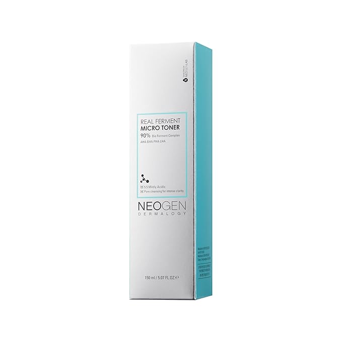 [K-Beauty] Neogen Dermalogy Real Ferment Micro Toner | Gentle Face Toner w/Triple Hyaluronic Acid & AHA, BHA, PHA, LHA Gentle Exfoliation 5.07 fl oz