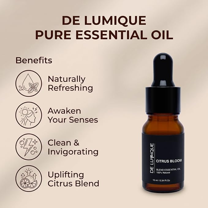 Citrus Bloom Scent DE LUmiQUE Calming Essential Oil Blend, 100% Natural Aromatherapy Grade, 10ml / 0.34 Fl Oz