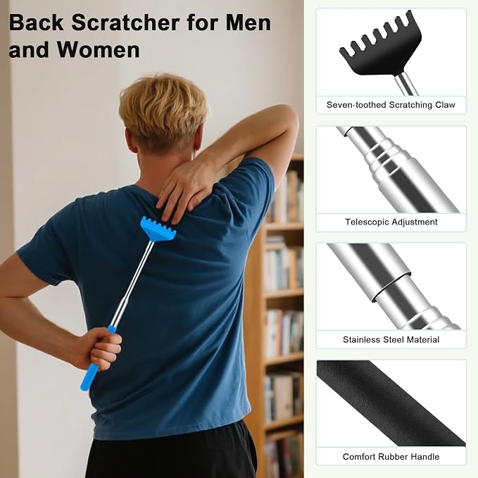 HOFASON 6 Pack Back Scratcher, Stocking Stuffers for Men Teens Women, Christmas Small Bulk Gifts for Adults Men Teens Women, Party Favors Prizes for Adults, White Elephant Gag Birthday Gifts