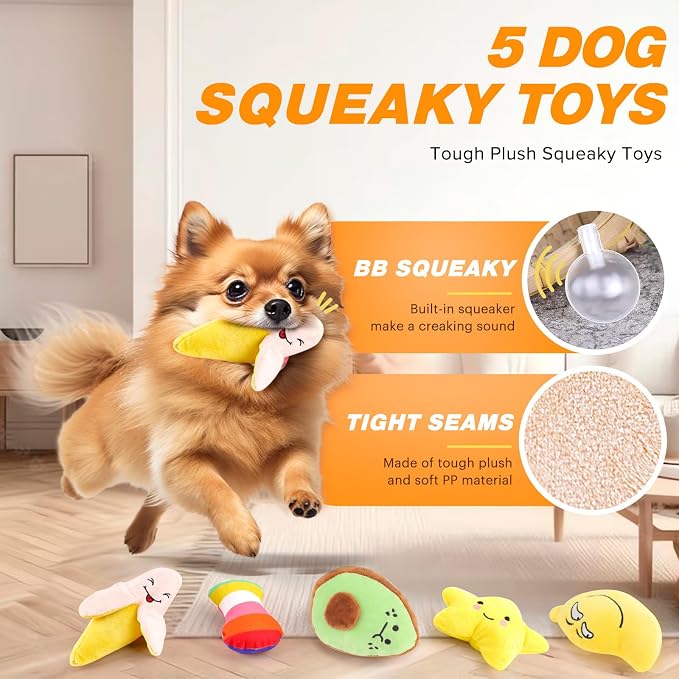 Puppy Chew Toys for small & Medium Dog, Cute Plush Dog Squeaky Toys for Puppies, Dog ChewToys with Rope Toys, Treat Ball for Teething, Interactive Dog Toys with Tough Chewers, Puppy Supplies - 23 Pack