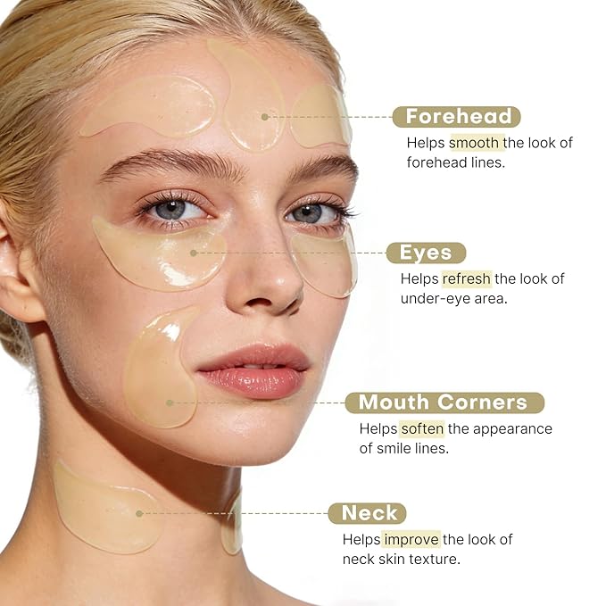 dewyhour Vitamin C Collagen Firming Hydrogel Patches - Under Eye Patches for Puffy Eyes & Dark Circles, Moisturizing Eye Mask with Caffeine & Hyaluronic Acid, Gentle Korean Skincare