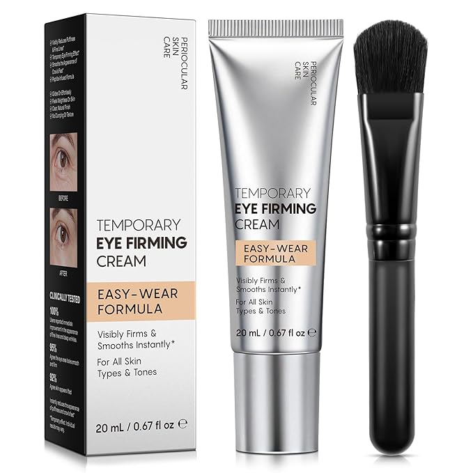 Eye Firming Cream 20ml – Temporary Tightening Under Eye Cream with Smoothing Effect, Contains Seaweed Extract & Peptides, Helps Smooth Appearance Fine Lines & Puffiness, Lightweight Makeup Prep