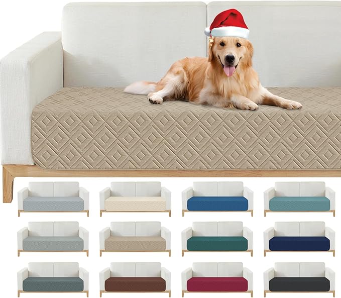 2026 Waterproof Sofa Dog Blanket (30"x53") Comfy Loveseat Couch Mat for Pets with Anti-Slip Back, Universal Incontinence Lightweight Liner Pad for Furniture Car Picnic etc Durable Washable, Khaki