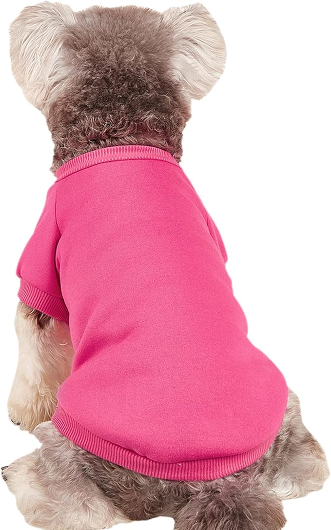 Soft Puppy Sweater for Small Dogs Winter Knit Pullover, Rose S | Elastic Cuffs Pet Clothes, Holiday Party Matching, Fall Winter Daily Outfit, Soft Breathable Machine Washable Sweatshirt