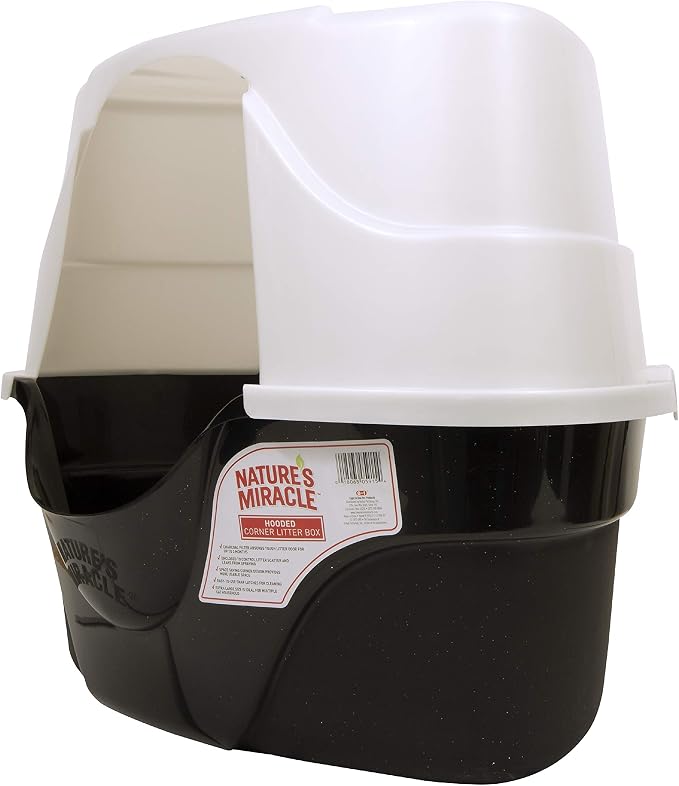 Nature's Miracle Advanced Hooded Corner Cat Litter Box, Set of 6 | Extra-Large Litter Box for Multi-Cat Households, Space-Saving Corner Design, Charcoal Filter Absorbs Odor, Non-Stick Surface