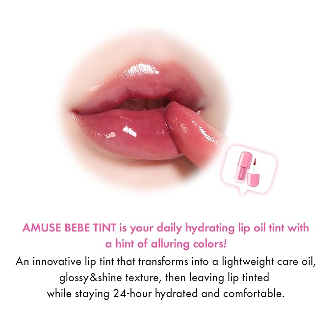 Amuse SEOUL BEBE TINT - 07 CHOCO GIRL | 24-hour Long-lasting Lip Stain, Plumping, Hydrating, Moisturizing, No Peel Off, Lip Care, Treatment, Non Sticky, Korean Lip Tint for Dry Lips