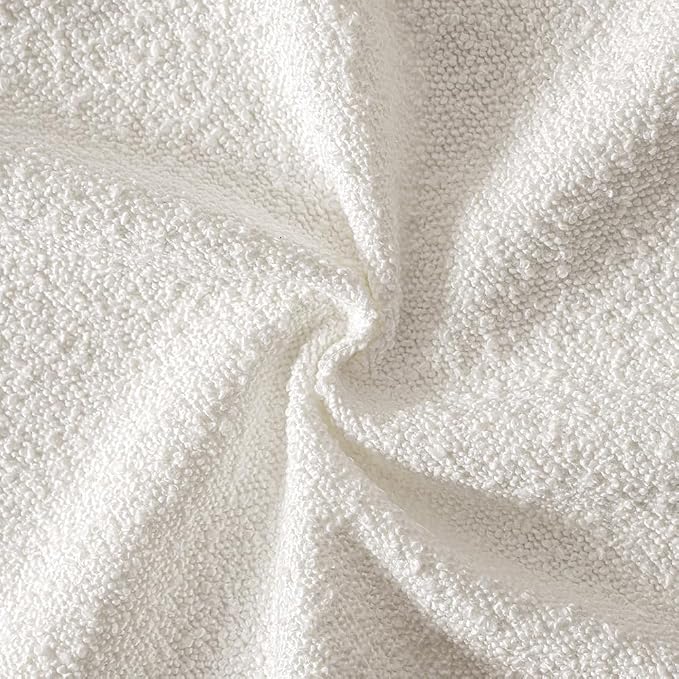 MIULEE Textured Boucle Lumbar Pillow Cover for Bed 14x20 White | Pack of 1 Textured Neutral Couch Throw Pillow Cover, Accent Solid Pillowcase, Sofa Living Room Home Decor