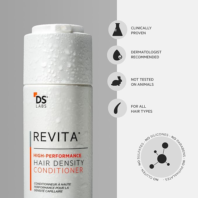DS Labs Revita Conditioner, 205 mL – Scalp Refreshing Hydration for Fuller Looking, Weightless Hydration, Caffeine, Turmeric, Sulfate & Silicone Free, Color Safe, For Men & Women | High-Performance, Strengthening, Thickening, Volumizing, Fuller
