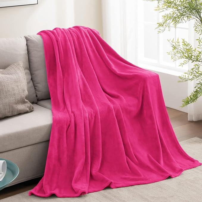 BEDELITE Fleece Blanket Soft Plush Throw for Couch Hot Pink 50"x70" | Ultra Soft Fleece, Plush Microfiber, Lightweight Warmth, All Season Comfort, Fade Resistant, Machine Washable, Couch Sofa Bed