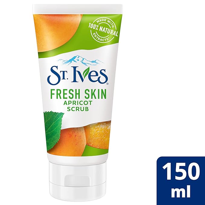 St. Ives Apricot Facial Scrub, Fresh Skin – Face Exfoliant for Balanced to Oily Skin, 6 Oz Ea