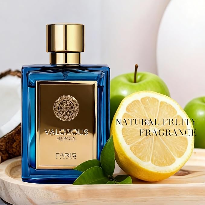 AFLUXE Valorous Heroes Eau de Parfum for Men, Oud and Vanilla Inspired Fragrance, Floral Mint Opening, Warm Spice Base, Niche Style Scent, 3.4 Fl Oz