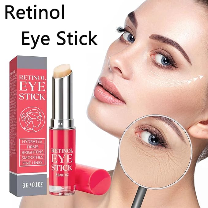 Retinol Eye Stick, retinol Anti-Aging Eyes Stick, Retinols Eye Balm, Relieves Dark Circle and Puffiness, Essence Liquid for Female Eyes Care Mild (2Pcs)