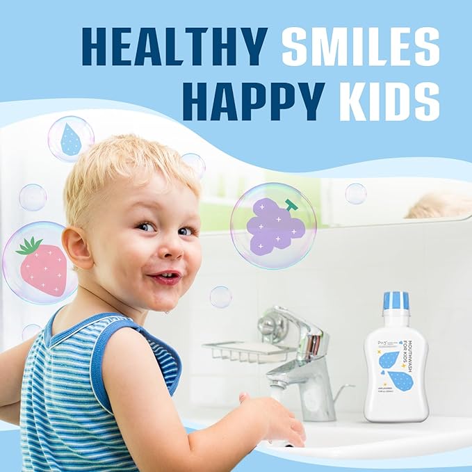oh care Mouthwash for Kids P113+ Peptide Anti Cavity Mouth Rinse Alcohol Free for Teeth and Gums Safe Oral Hygiene for Newborn to Toddler 11.8 fl oz (11.8 Fl oz, Grape)