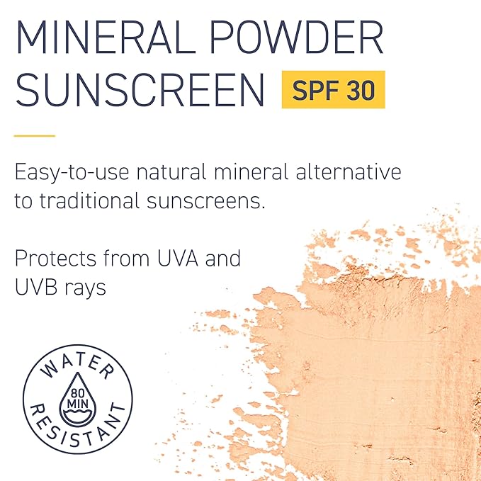 Brush On Block New Formula SPF 30 Mineral Powder Sunscreen, Touch of Tan, Refillable, Broad Spectrum, Water Resistant Face Protection, For All Skin Types, Subtle Hint of Color, Reef Friendly