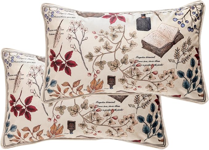 Designer French Velvet Throw Pillow Cover,Set of 2,20"x12"-Xipeia | Pillow Cover,Concealed Zipper Design,Dragonfly Pattern,Sofas,Bedroom,Living Room,Lounge Chairs,All Season Home Decor