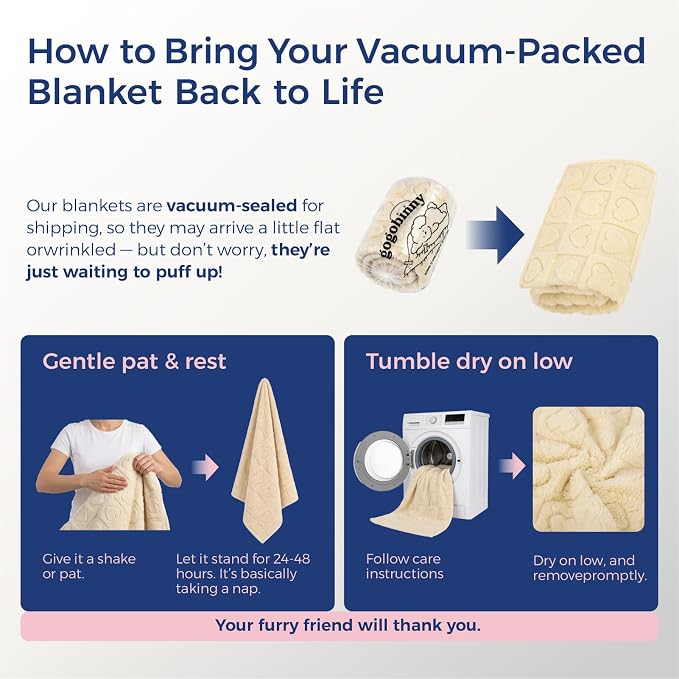 gogobunny Large Pet Blanket for Dogs Cats, Ultra Soft 300GSM Coral Fleece Washable Furniture Protector for Couch Bed Car Seat, Calming Crate Mat Blanket for Large Breeds, Beige, 60x80IN