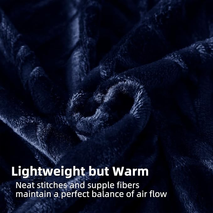 Whale Flotilla Soft Flannel Fleece Throw Blanket for Couch, Navy Blue | Cozy Lightweight Breathable Velvet Sofa Throws, Plush Fluffy Vintage Pattern Decorative Blanket for Bed, All Season, 50"x60"