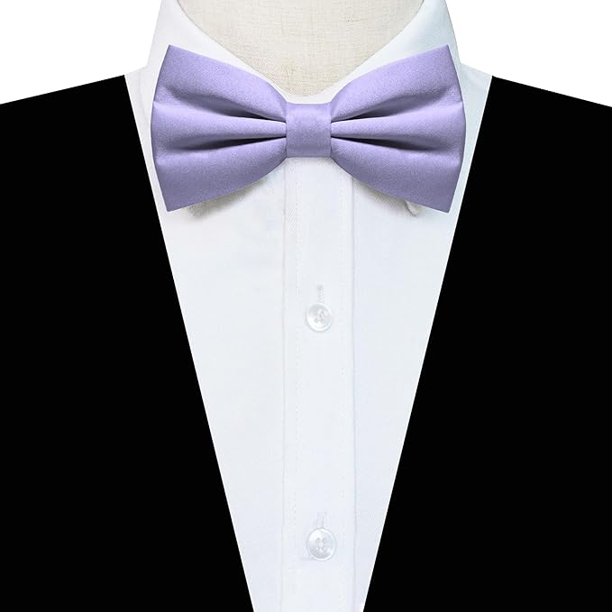 JEMYGINS Solid Color Pre-tied Bow Tie Adjustable Bowtie for Men