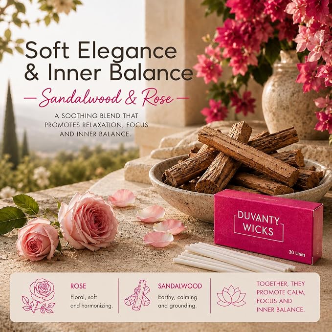 Relax & Focus Pearled Candle Sand with Wicks – Sandalwood & Roses Scented Candle for Elegant Home Ambiance, Decorative Wax Beads & Cozy Evening Rituals, 17.6 oz