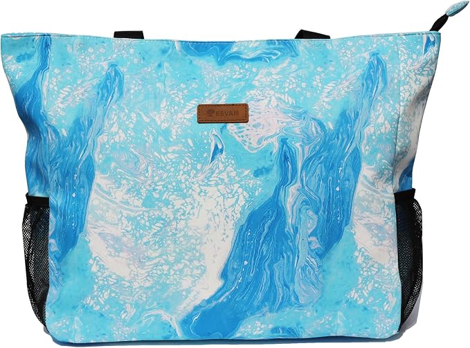 ESVAN LARGE BEACH BAG Water Resistant Lightweight 20 inch Women Oversize Tote Bag for Gym Beach Travel Pool Yoga Nurse