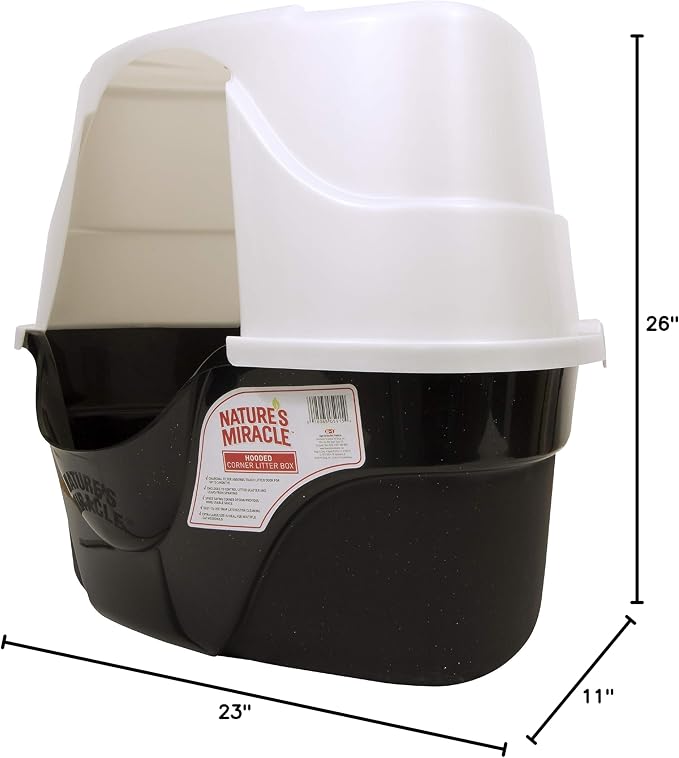 Nature's Miracle Advanced Hooded Corner Cat Litter Box, Set of 6 | Extra-Large Litter Box for Multi-Cat Households, Space-Saving Corner Design, Charcoal Filter Absorbs Odor, Non-Stick Surface