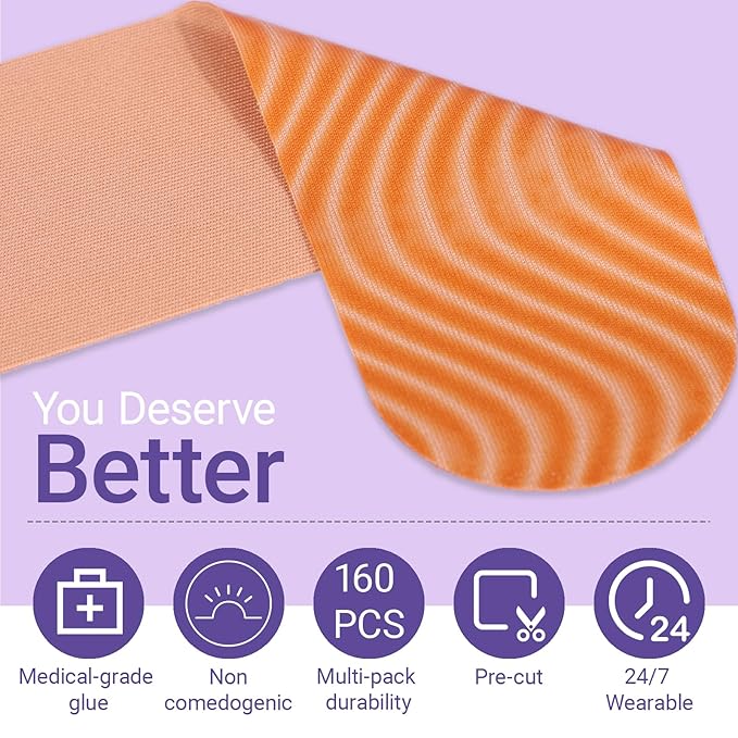 Anti Wrinkle Patches，SFUCHIN 160Pcs Hypoallergenic Strong Adhesion Facial Lifting Tape & Wrinkle Smoothing, Double Chin Reducer | Smile Line | Forehead | V line | Lip, Face Tape for Wrinkles Overnight