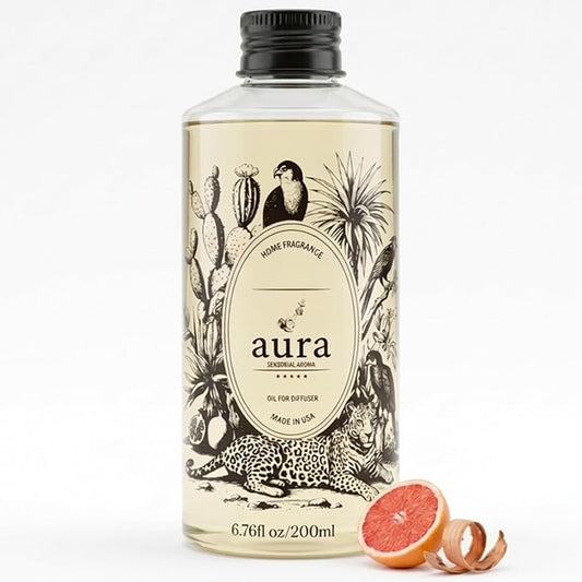 A U R A - Marseille Fragrance Oil for Waterless Scent Diffuser - Inspired by Loevve-Solo | (6.7 fl oz, 200 ml) Pure Essential Oil Blends for Aromatherapy Diffuser & Hotel Collection Oil Diffuser