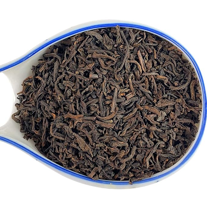 TIAN HU SHAN Puerh Tea Loose Leaf, Ripe Pu'erh Tea, Aged Black Tea Puerh, 8 Ounce (Pack of 1)
