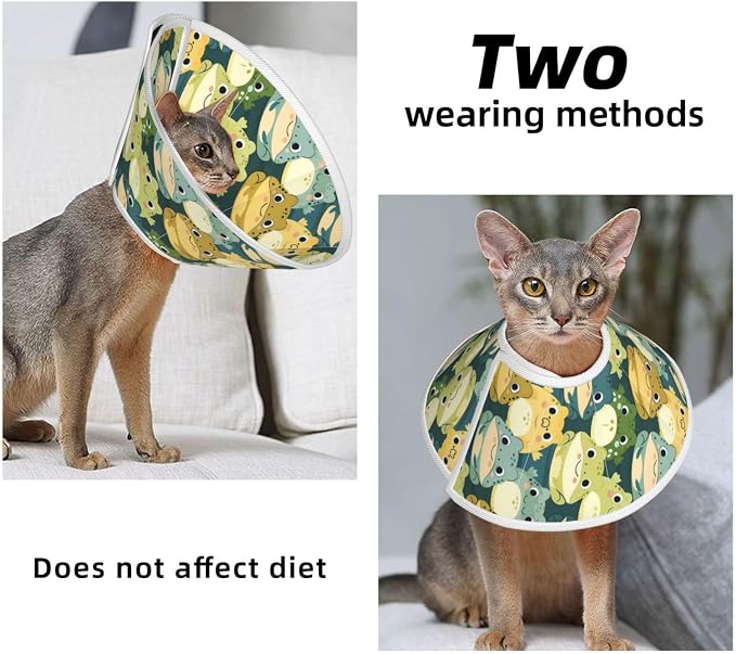 Cute Cartoon Smart Frog for Adjustable Cat Cone Collar