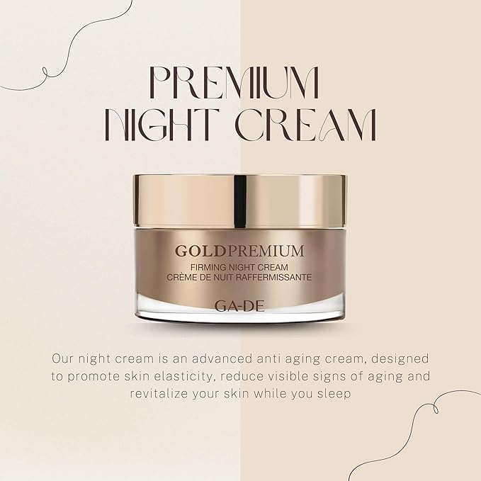 GA-DE Gold Premium Firming Night Cream - Anti-Aging Face Moisturizer - Enriched with LiftoPeptide Complex for Skin Elasticity - 1.7 oz