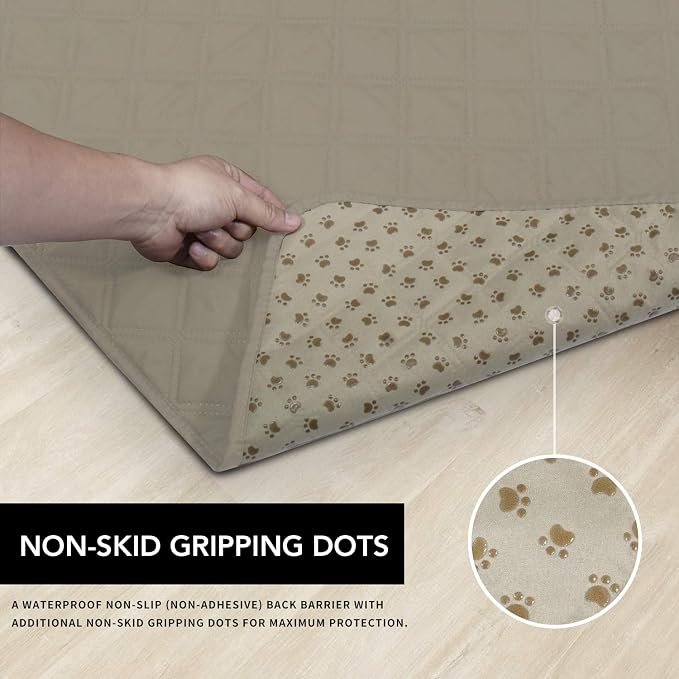 Easy-Going Waterproof Dog Bed Cover, Non-Slip Pet Blanket, 52x82in, Beige | Leakproof Couch Cover, Machine Washable Furniture Mattress Protector, Soft Sofa Mat For Dogs, Pet Friendly