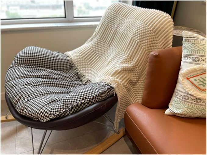 Blagic Soft Knitted Throw Blanket for Couch and Bed,White,50"x60" | Lightweight and Cozy,Farmhouse Boho Blanket with Tassel,Decorative for Living Room,Gifts for Adults,All Season Use