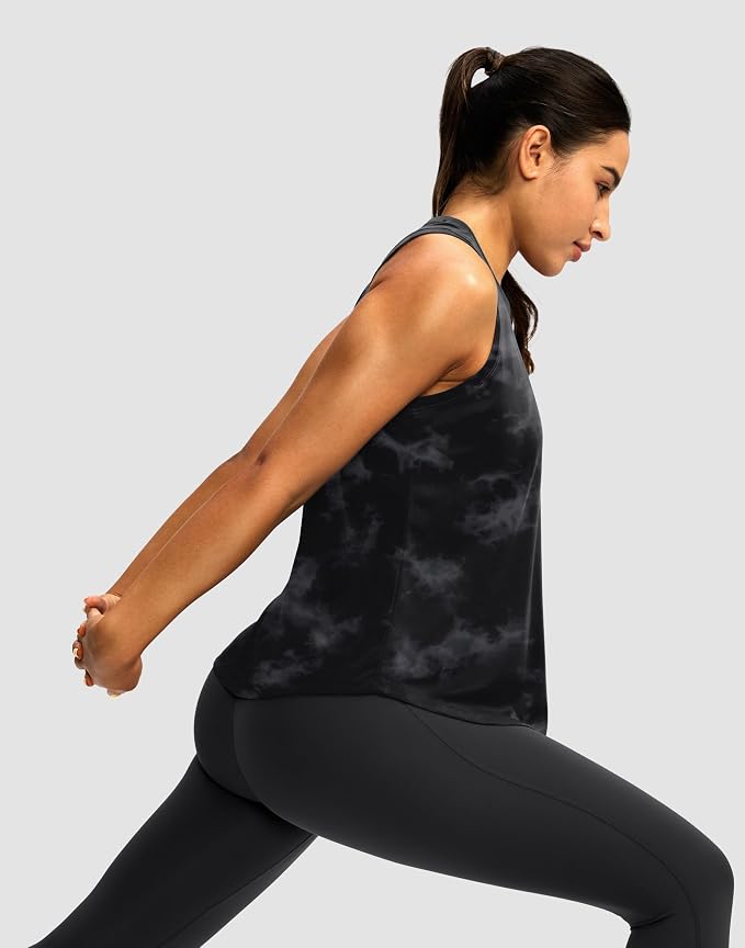 Women's Workout Tops Racerback Athletic Tank Tops Sleeveless Loose Fit Yoga Running Gym Shirts for Women