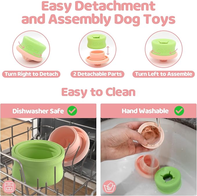 Puzzle Feeder Dog Puzzle Toys, Interactive Enrichment Dog Toys for Mental Stimulation, Slow Feeding, Treat Dispensing, and Freezable Fun to Keep Them Busy,Pink