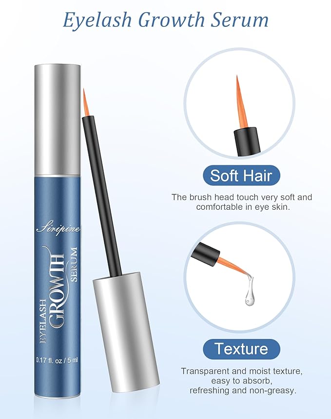 Eyelash Growth Serum for Longer, Thicker Lashes, Eyebrow Growth Serum, Natural | Plant-Based Formula | Promotes Lash Growth & Strength | Safe & Effective Lash Enhancer (5ml) B
