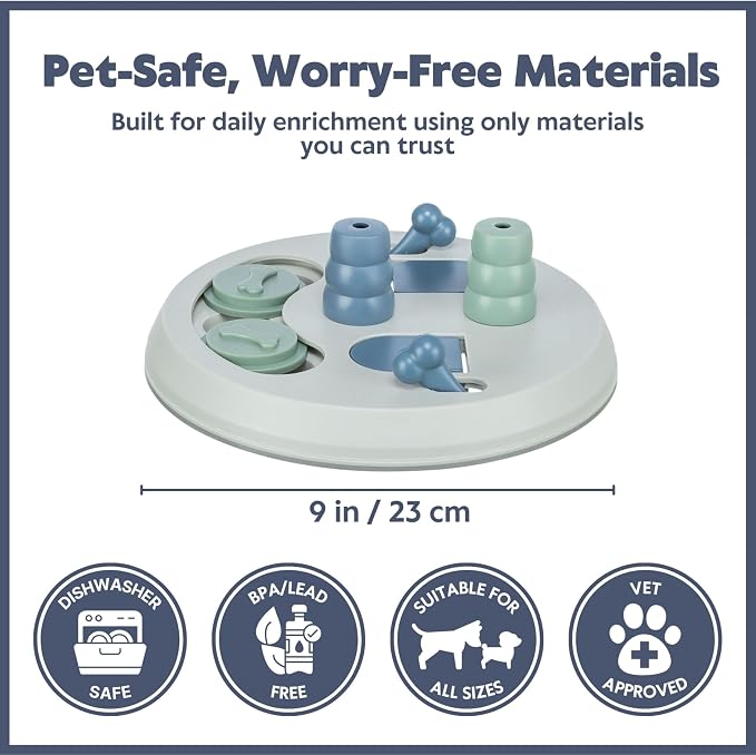 TRIXIE Flip Board Dog Activity Interactive Toy, Level 2 Food Puzzle Game, Brain Teasing Treat Dispenser, IQ and Mental Development Toy for Smart Dogs, Enrichment Toy for Boredom Busting | Challenging strategy game for mental stimulation and slower feed...