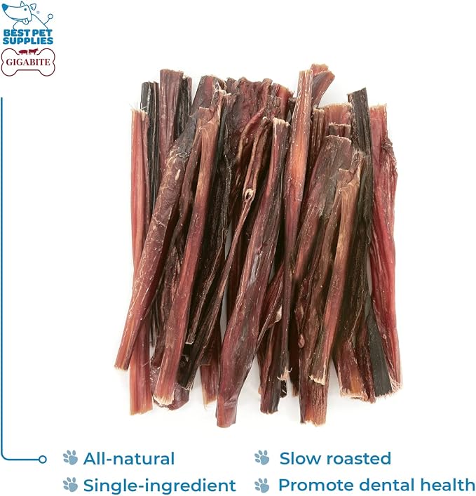 GigaBite Bully Sticks for Dogs All Natural Beef Pizzle Dog Chews, Odor & Rawhide Free Dog Treats, Long Lasting High Protein Chews Digestible Dental Dog Treat - Sticks (Slim 6"), Pack of 25