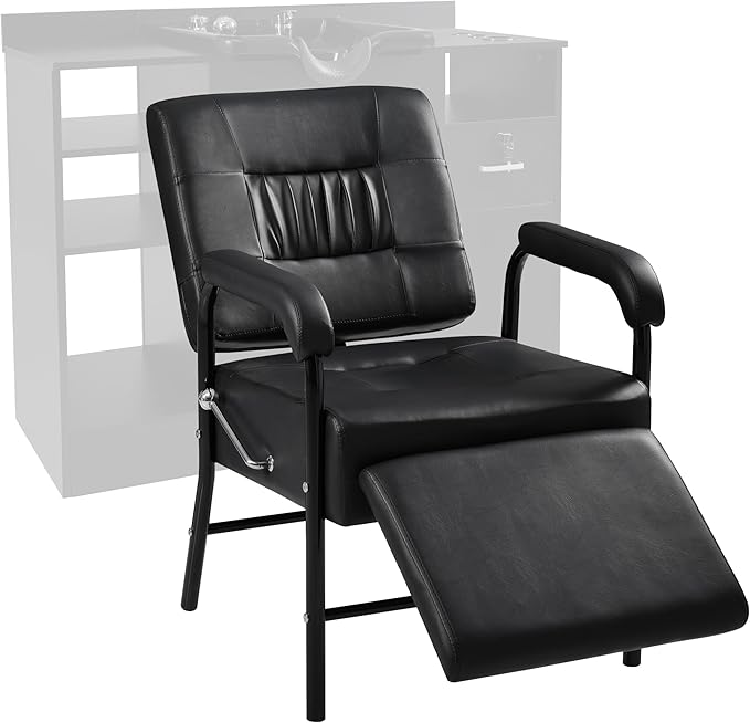 Shampoo Chair with Footrest for Salon,Adjustable Reclining Up to 90-150°Salon Seat for Barber Equipment,Hair Stylist,Leather Shampoo Bowl Spa Beauty Equipment for Beauty Shop