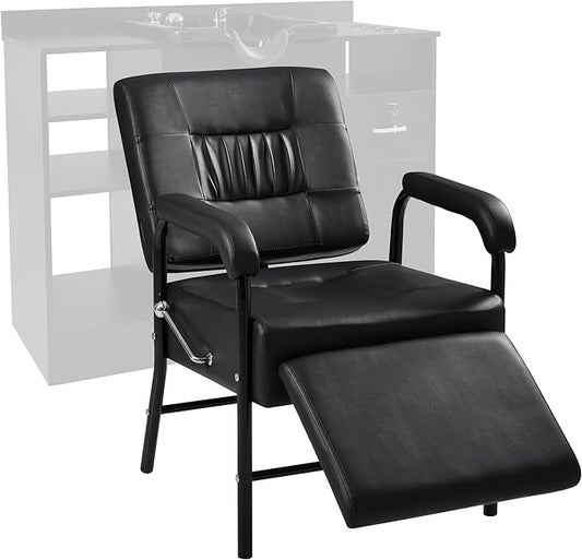 Shampoo Chair with Footrest for Salon,Adjustable Reclining Up to 90-150°Salon Seat for Barber Equipment,Hair Stylist,Leather Shampoo Bowl Spa Beauty Equipment for Beauty Shop