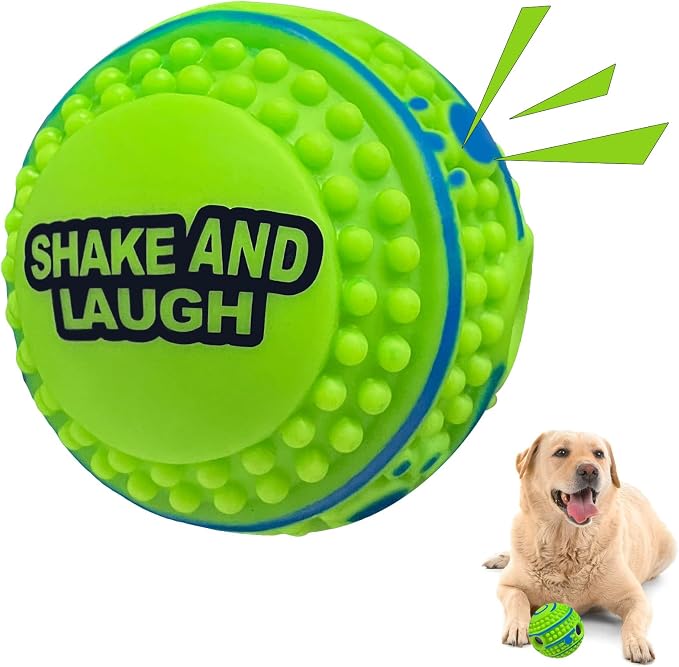 Spiky Interactive Dog Toys Ball, XL, 5.51 in (14 cm) | Shaking with Gibbering Sound, For Training, Teeth Cleaning, Herding
