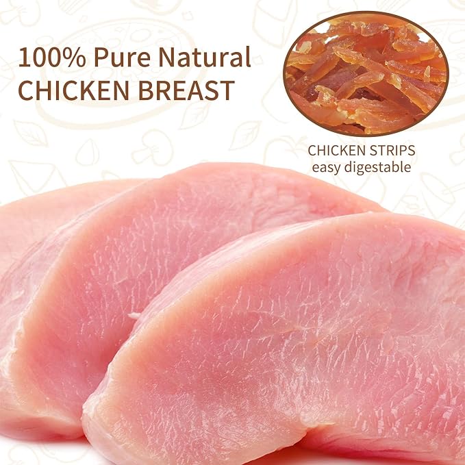Dog and Cat Treats, Chicken Strips, Grain Free Soft Chewy 10.6 OZ | Training Rewards for small medium large dogs