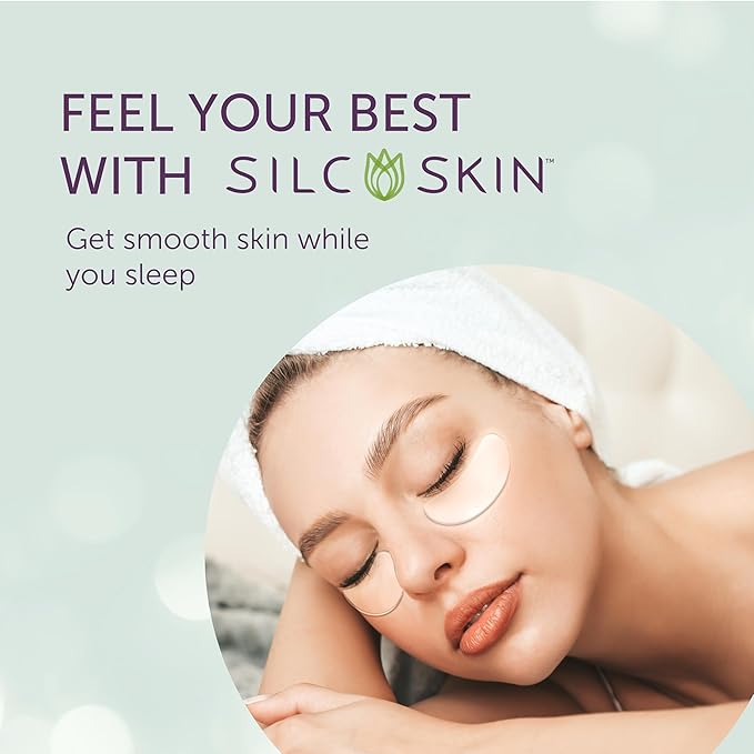 SilcSkin Silicone Eye Pads - Reusable Overnight Eye Patches, Medical-grade Silicone for Fine Lines, Crepey Skin, and Puffiness - 20 Day Supply