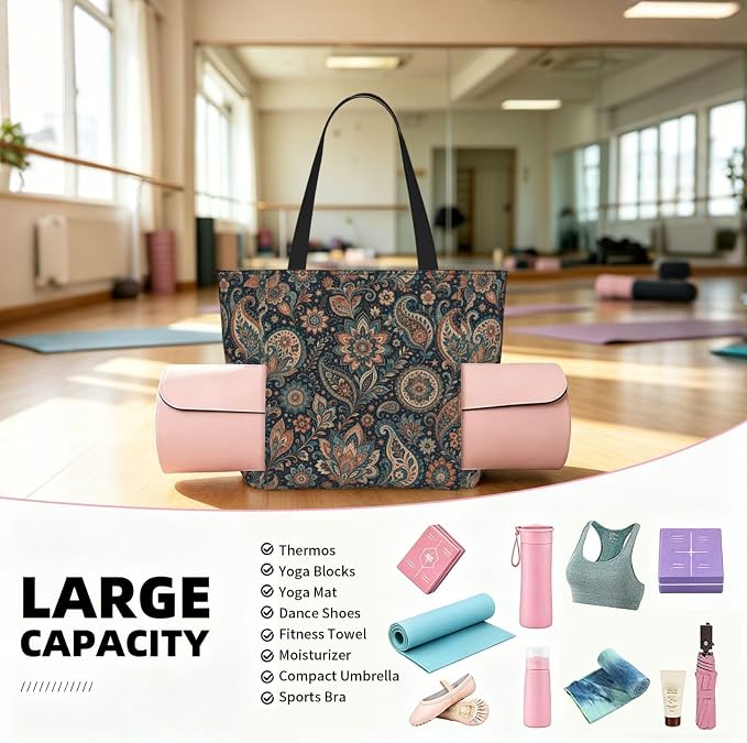 Christian Cross Jesus God Yoga Mat Bag for Women with Mats Bags Carrier Carryall Canvas Tote with Zipper Pocket, Polyester Gym Bag for Yoga Pilates Beach Travel Fitness Workout Gifts for Yoga Lovers