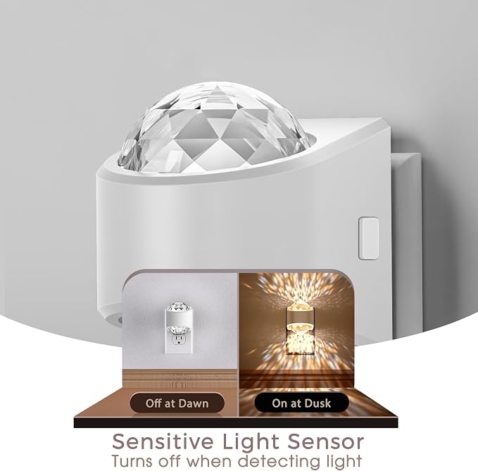 Night Light, Night Lights Plug into Wall, Projector Night Light | Soft White for Bedroom, Dimmable Brightness Dusk to Dawn LED Nightlight for Kids, Nursery, Bathroom, Home Decor, Gaming Room