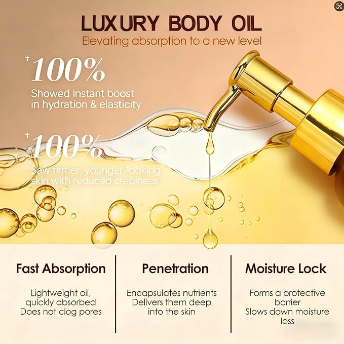 Body Firming Oil – 4.06 FL OZ | Tightening & Hydrating Treatment | After Shower Body Oil For Women | Natural Body Luxury Oil for Dry Skin | Lightweight, Non-Greasy, Nourishing Formula