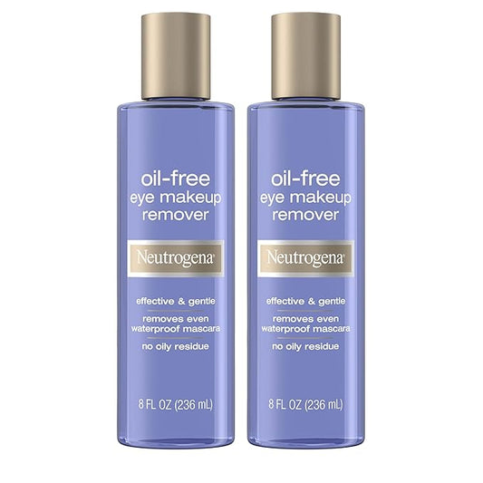 Neutrogena Oil-Free Eye Makeup Remover & Cleanser, Gentle & Non-Greasy Makeup Remover for Waterproof Mascara, 8 fl. Oz, 2 Pack