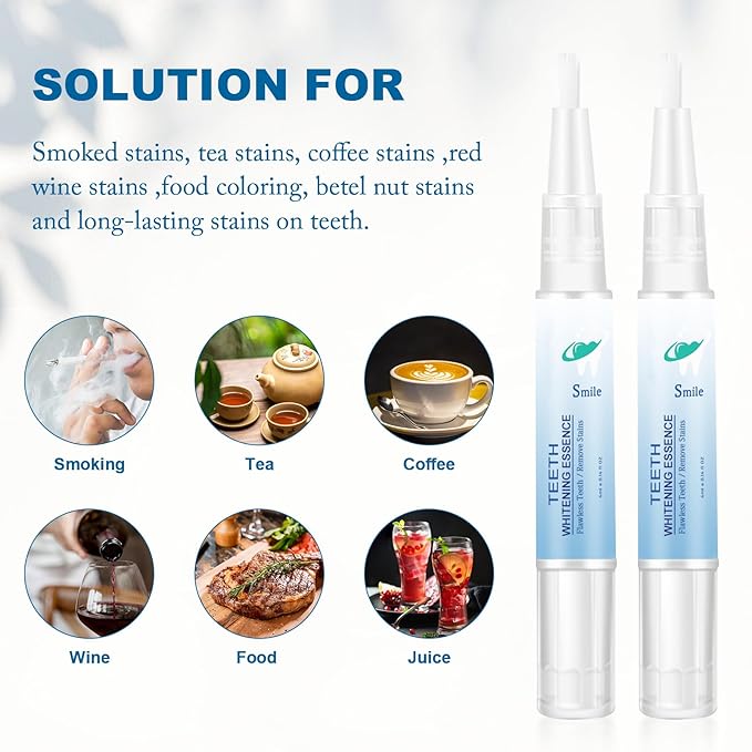 Teeth Whitening Essence Pen - Reduces Teeth Stains and Yellowing, Travel-Friendly Tooth Whitening Pen with Mint Flavor, Gentle on Sensitive Teeth Care (3pcs)
