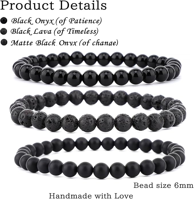 NCB 2.3-Piece 4mm Natural Crystal Gemstone Stretch Bracelets – Handmade Reiki Energy Healing Jewelry for Meditation,Yoga, Unisex